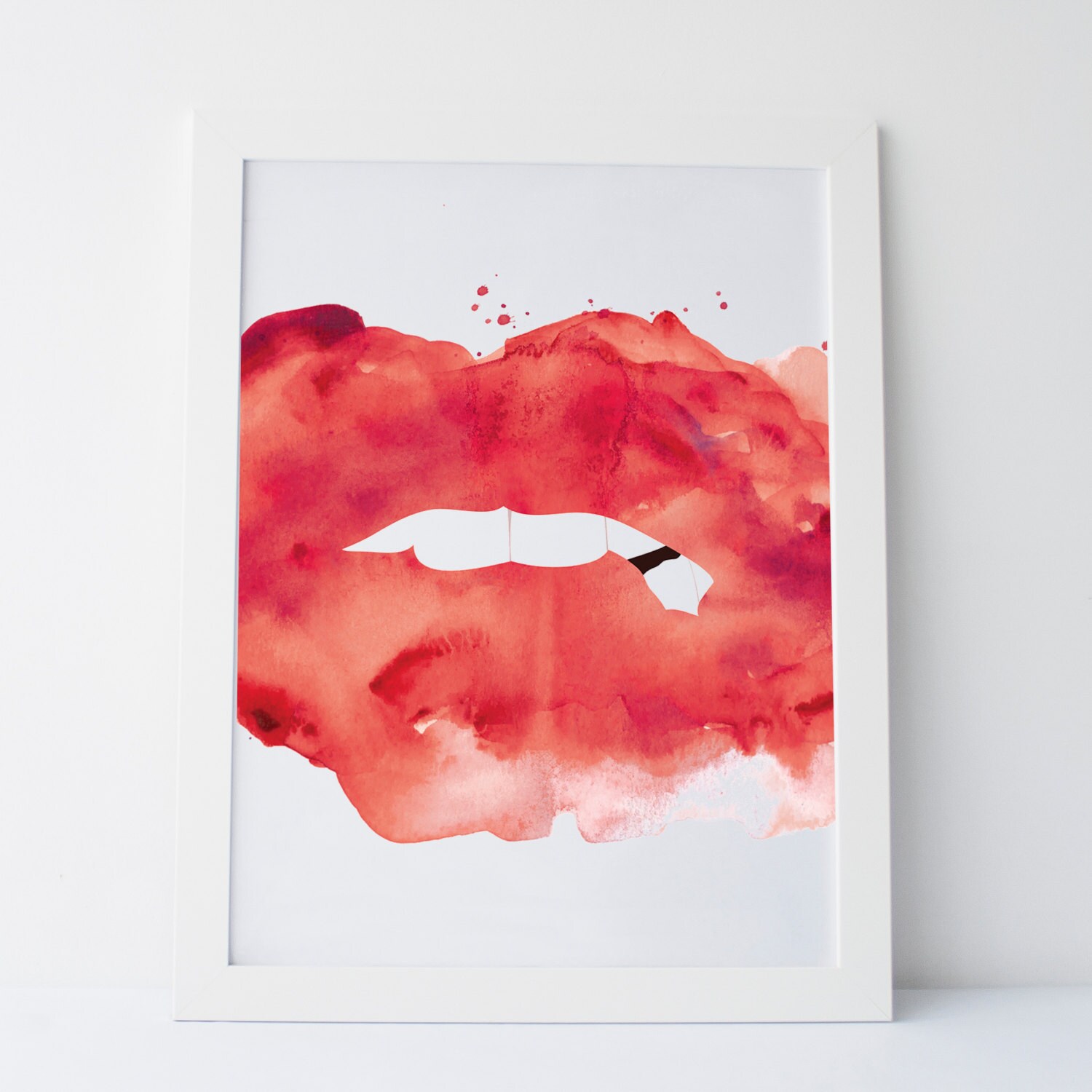 Printable Art Abstract Lips in Red Wall Art Lips