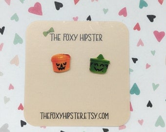 Halloween Bucket Stud Earrings