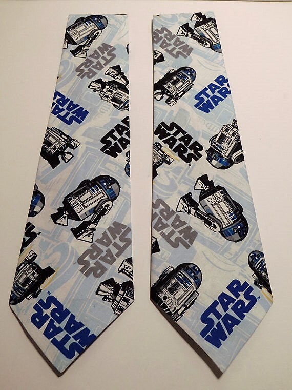 Star Wars R2 D2 Character Inspired Adult Neck Tie Light Blue