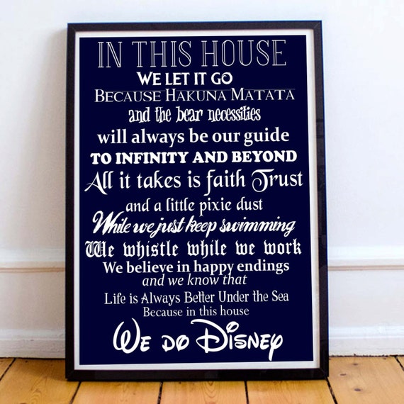 In This House We Do Disney Disney Poster Available In