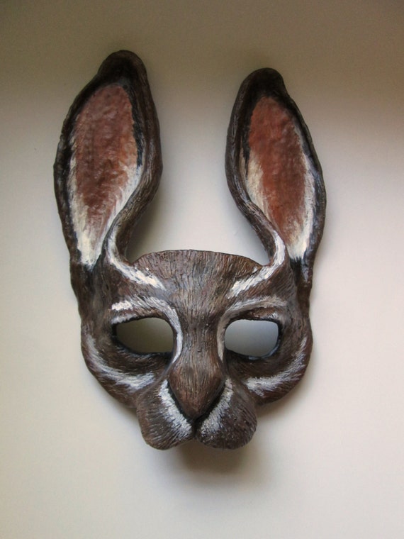 Hare adult costume Animal mask jackalope option masquerade