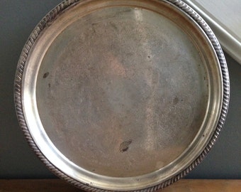 REDUCED Vintage silver plated hot plate on feet