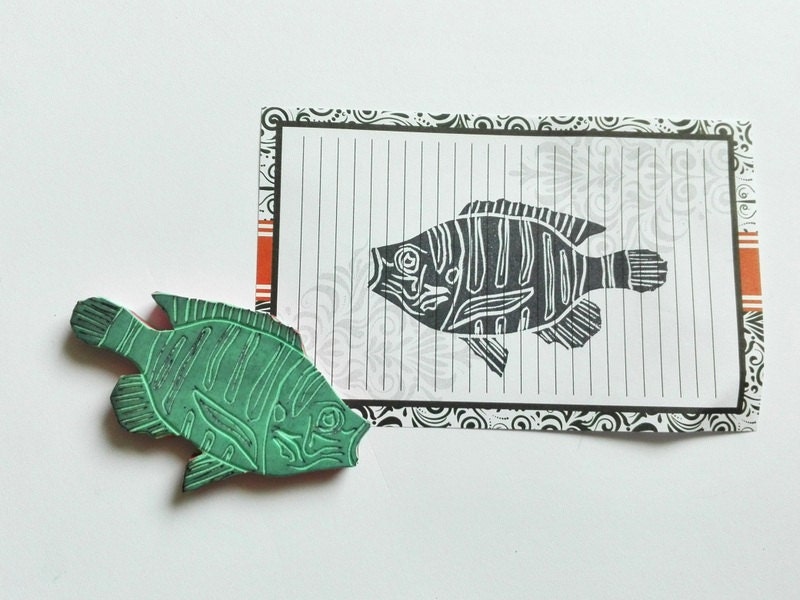 Fish rubber stamp from MaleCodziennosci on Etsy Studio
