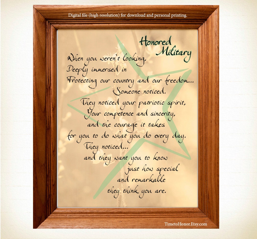MILITARY Appreciation Cards &amp; Charms
