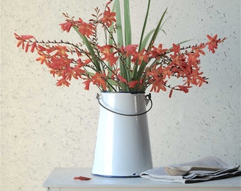 French vintage enamel milk pot