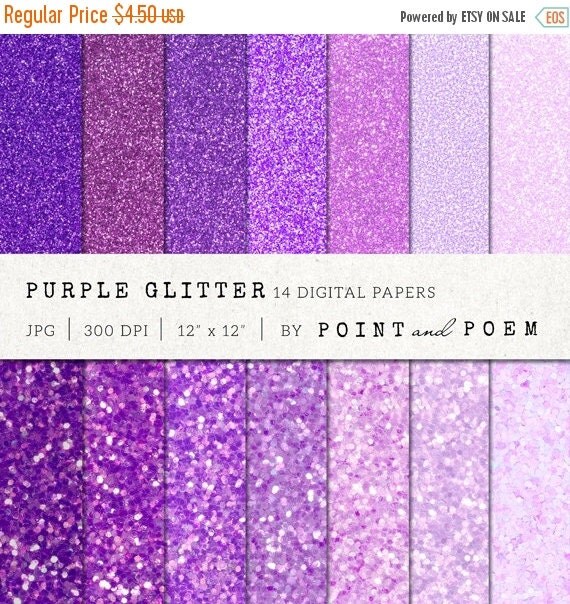 Download 40% OFF SALE Glitter digital paper: PURPLE Glitter by ...
