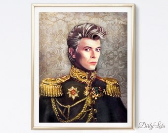 David Bowie Painting - Art Print - Illustration - Home Decor - Thin White Duke - Hero - Bowie Art - Memorial Art