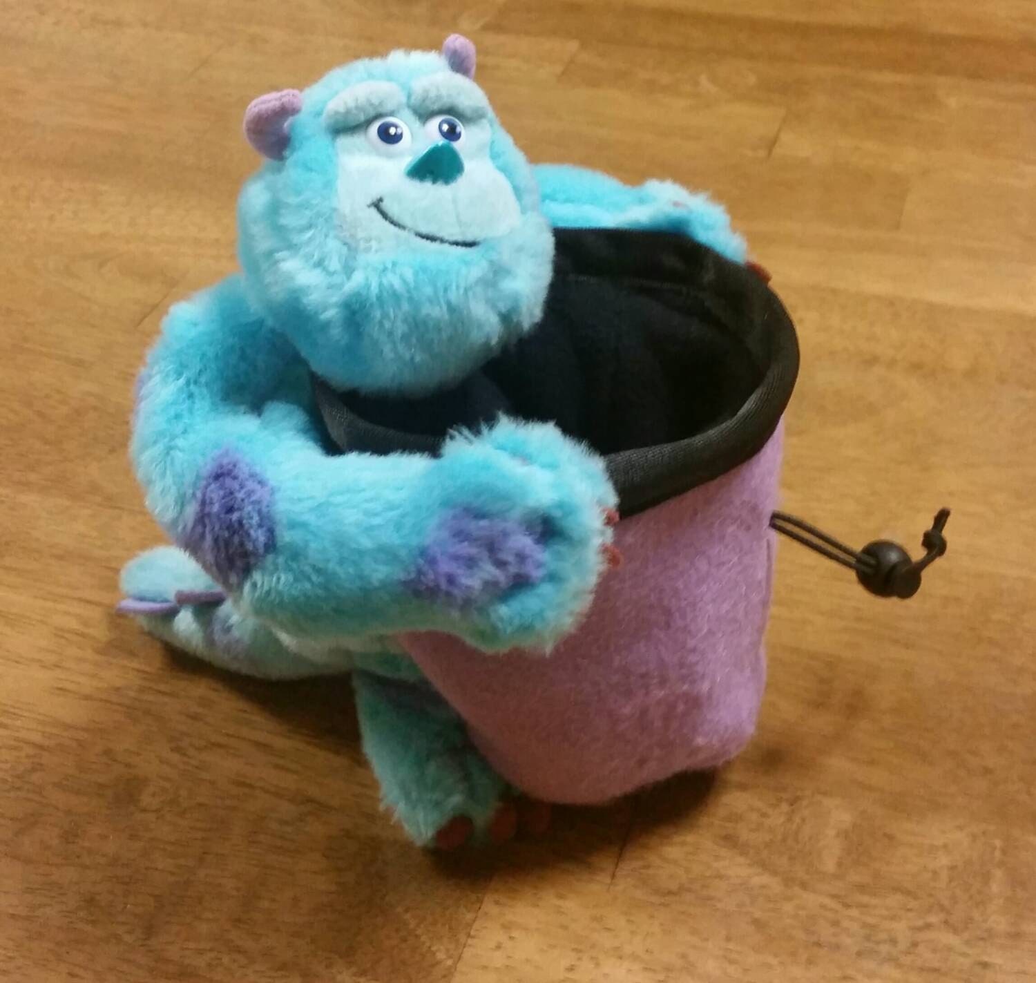 Monster's Inc Sully Chalk Bag made from plush toy by GrippyFingers