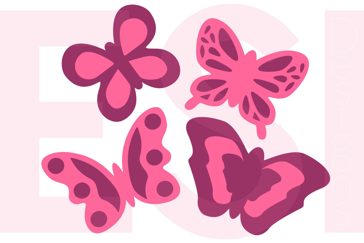 Butterfly designs cutting files SVG DXF EPS for use with