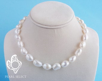 Large Baroque pearl necklace,freshwtaer pearl necklace,big baroque pearl necklace,blue gray pearl necklace,pink pearl necklace,white pearl