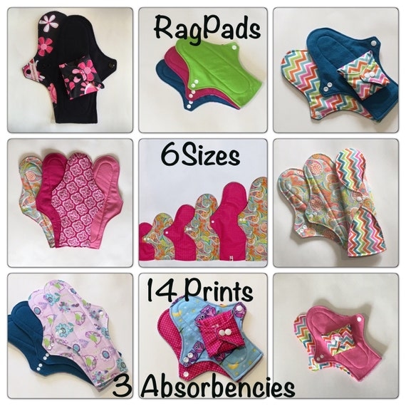 3 Cloth Menstrual Pads 6 Sizes 14 Colors Pantiliners
