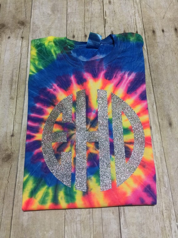 tie dye shirts with monogram