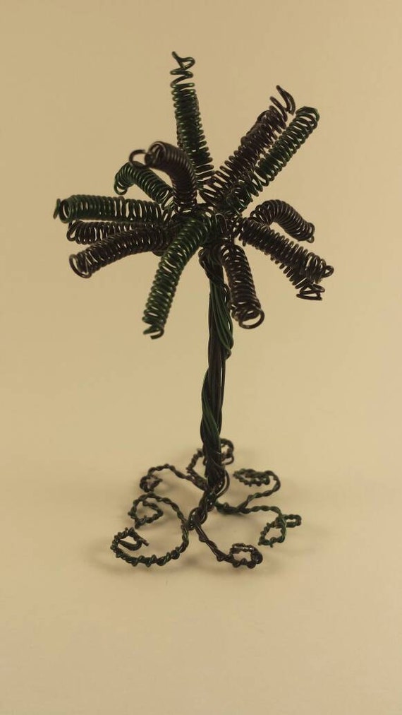 Green & Black wire Palm Tree by JustHowImWired on Etsy