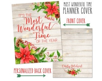 Personalized Planner Cover ~ It's the Most Wonderful Time of the Year ~ Christmas - Many Planner Sizes Available!
