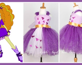 Adagio Dress, Equestria Girls Fancy Dress, Handmade Tutu Dress from My Little Pony, Lined Crochet Tutu Top, Halloween Fancy Dress Costume