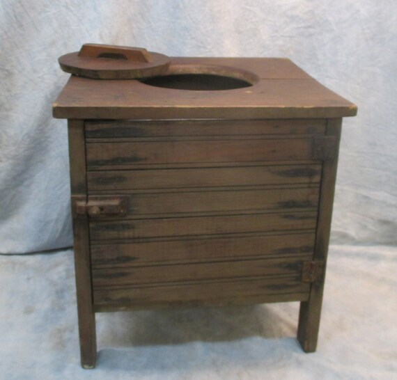 Handmade Wood Commode Primitive No Plumb Bedside Chamber Pot