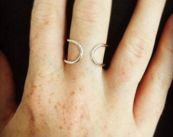 Ring in 925 sterling silver double rings. Hermes style
