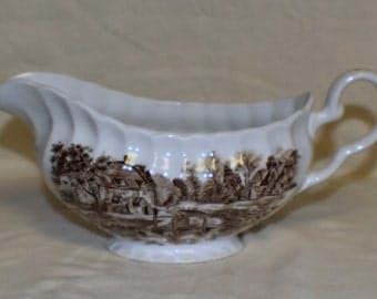 Cotswold Brown Johnson Brothers Sauce or Gravy Boat Stoke on Trent China