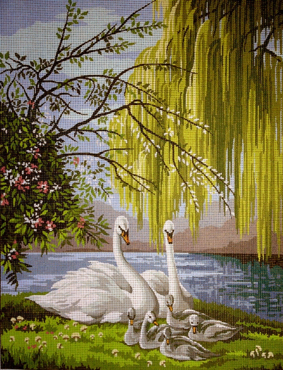 Gobelin Tapestry Needlepoint Kit Swans cod. 236