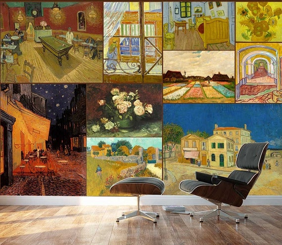 Peel and Stick Wallpapaer Famous Paintings Collage By