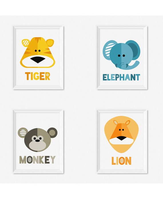 Jungle Animals Nursery Prints Printable Kids Art Kids