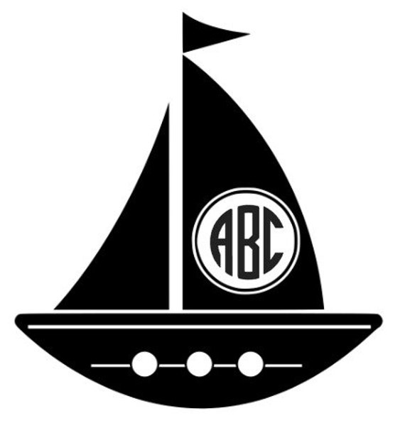 Monogram Sailboat Sailboat Sailor Monogram Boat Custom