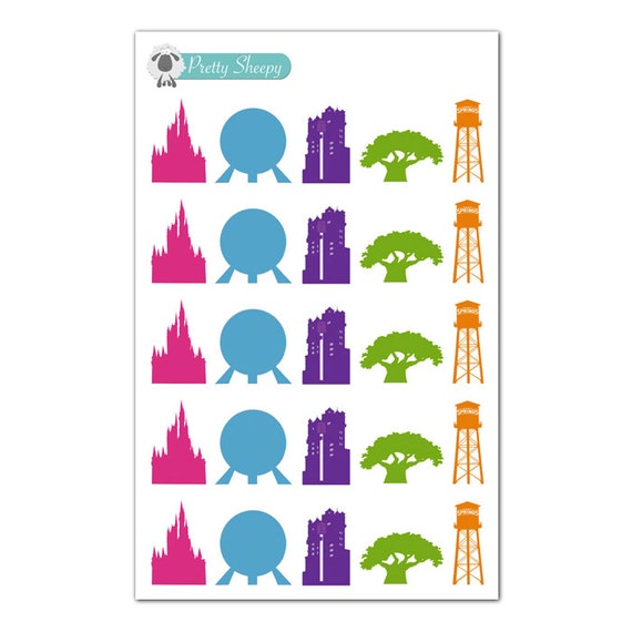 Download Walt Disney World Park Icons Stickers Disney Planner