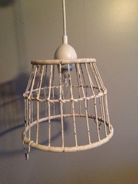 White Basket Pendant Light