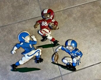 Vintage Football Player Wall Plaques Homco Set