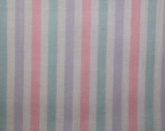 Candy Stripe Lilac/Pink- Polycotton Fabric Dress/Craft Fabric