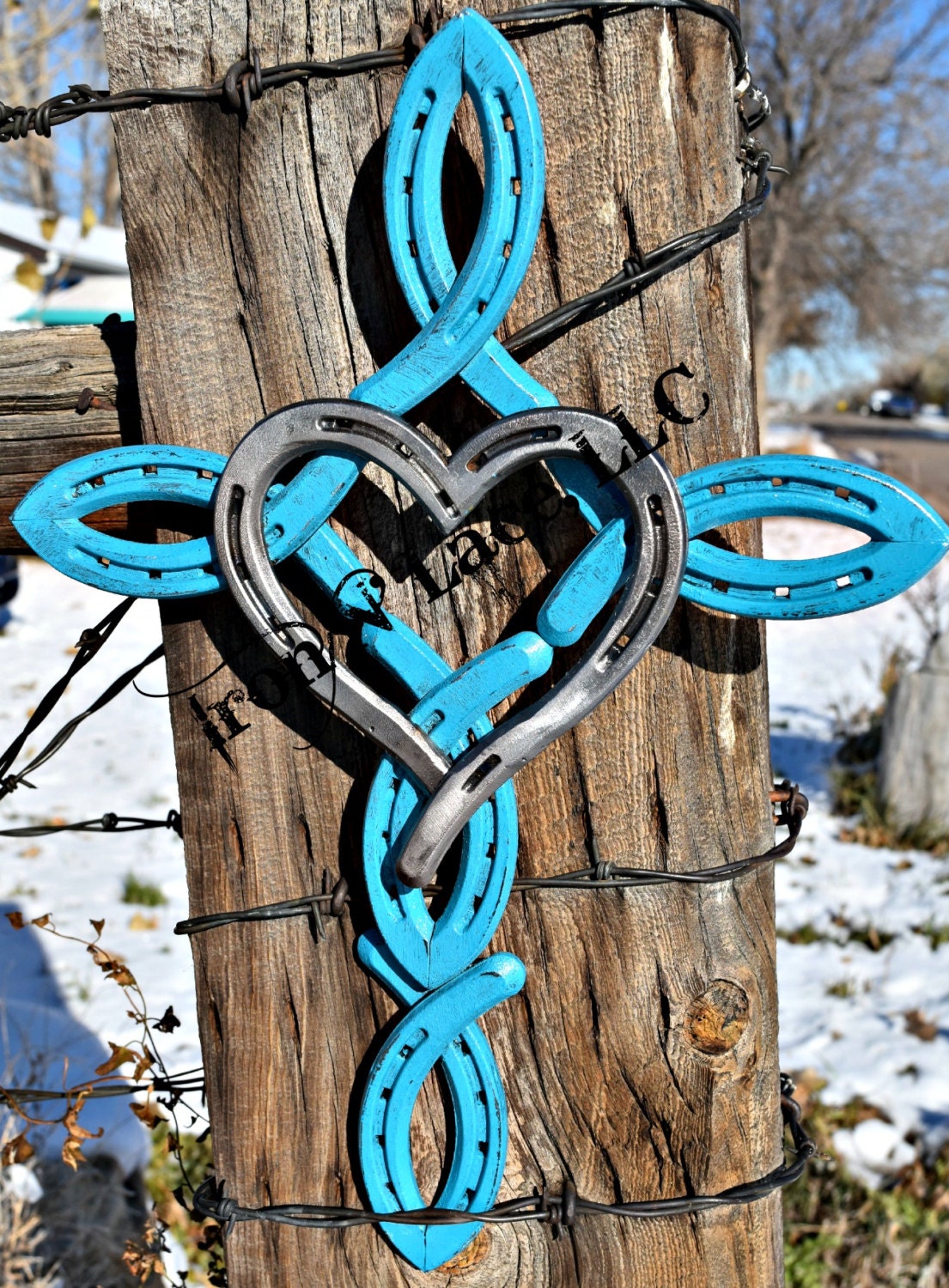 Horseshoe cross with heart