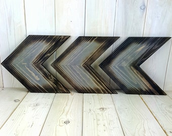 Arrow Wall Art, Unique Home Décor, Wooden Wall Art, Wooden Arrows, Rustic Wall Décor, Shabby Chic Wall Decor - Woodburned Slate Finish