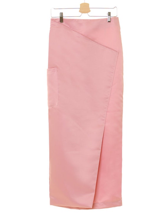 Long Pencil Skirt Satin Maxi Skirt Pink Skirt Formal