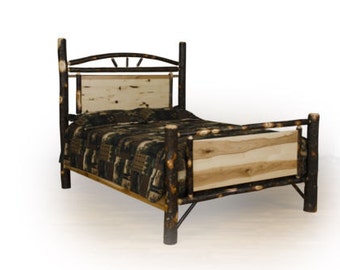 Rustic Hickory Panel King Size HEADBOARD ONLY - Handmade - Custom - Amish Made USA
