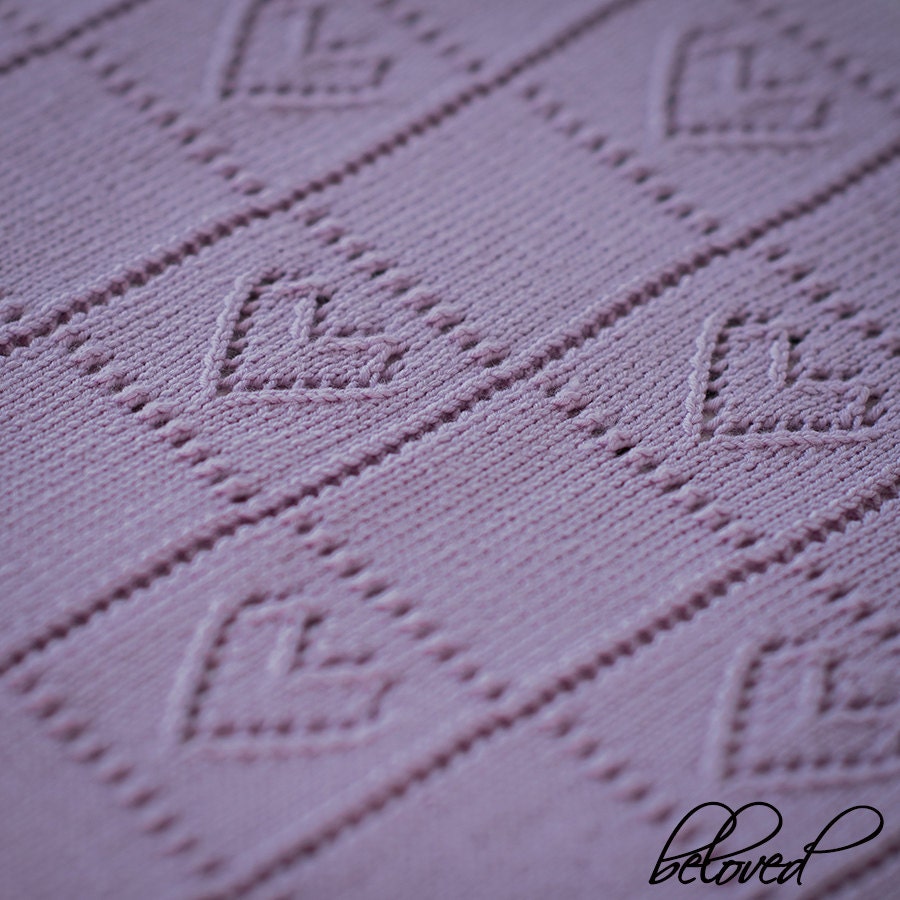 Hand Knitted Baby Girl Blanket Merino Wool Baby by belovedLT