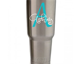 Yeti Decal Personalzied! Tumbler Decal Personalized! yeti monogram - 23 Color Choices!