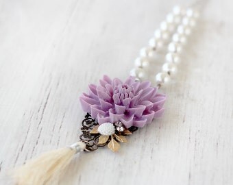 Tassel Necklace - Boho Beaded Tassel Necklace - Mothers Day Gift - Gift for Mom - Bohemian Tassel Jewelry - Tassel Jewelry Necklace