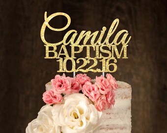Baptism Cake Topper, Personalized. Christening, cake topper