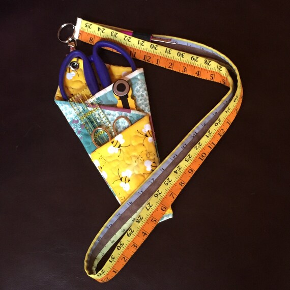 Quilted scissors and tools holder lanyard by QuiltessaNatalie