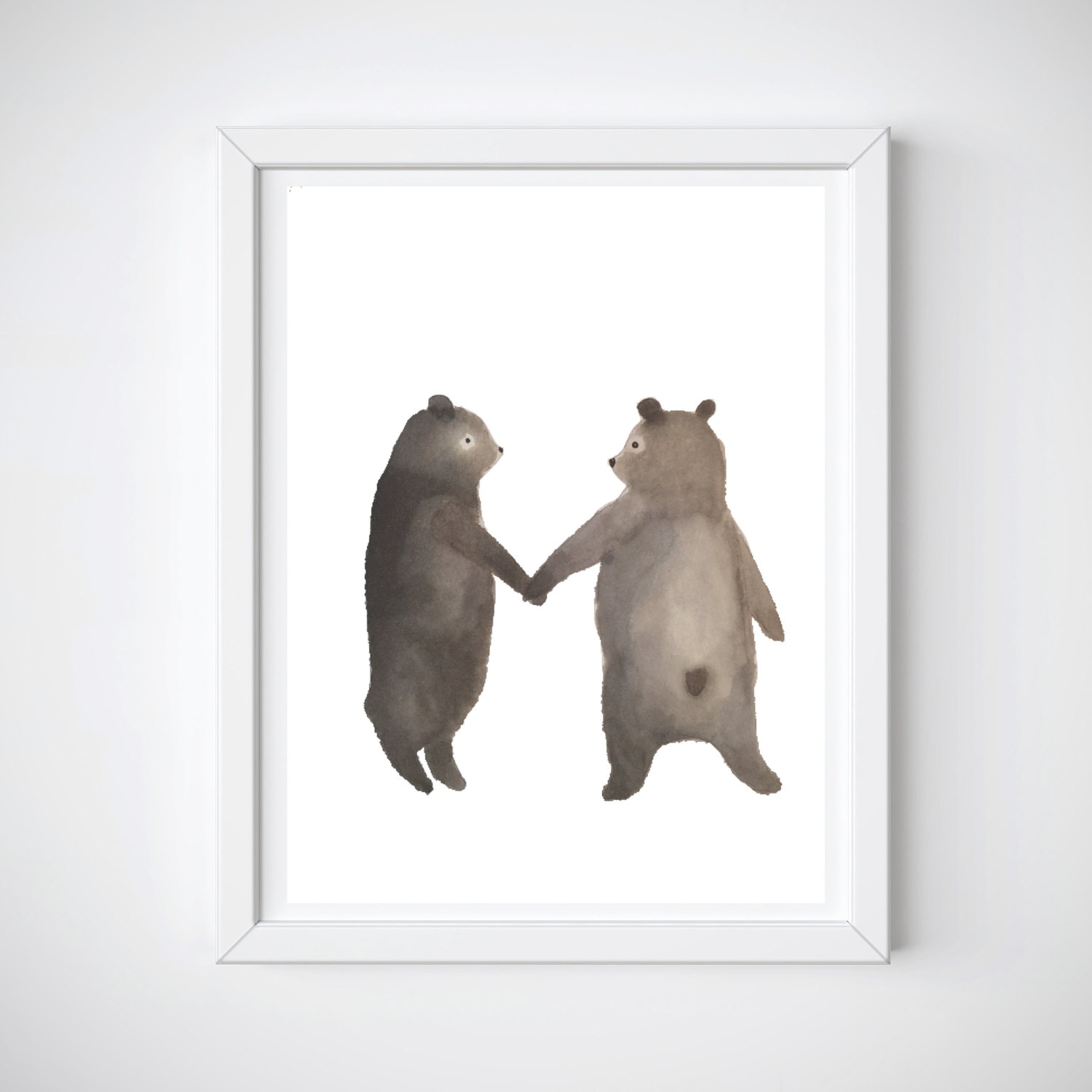 Nursery Art Print Watercolor Bear Cubs Painting by HouseofLourds