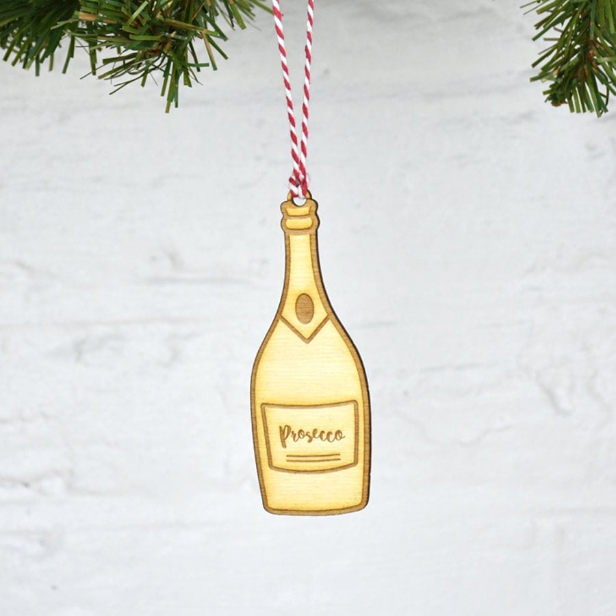 Emoji Prosecco Bottle Christmas Tree Decoration by 