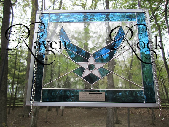 USAF Air Force Military Stained Glass Personalized