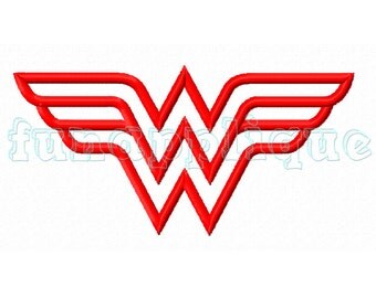 wonder woman Applique design for Machine Embroidery instant download 3 sizes