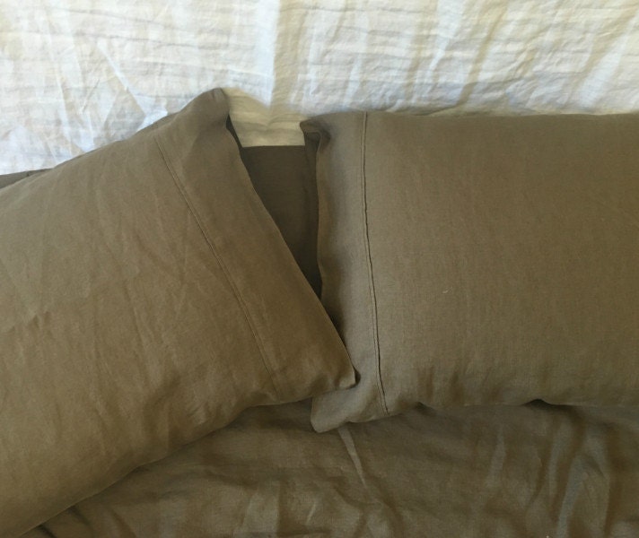 Cedar Dark Brown Bed Sheets Dark Brown Bed by CustomLinensHandmade