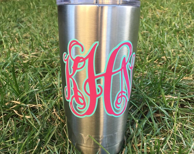 Double color || monogram decal || two toned || Tumbler decal