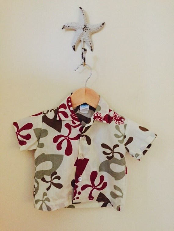 Vintage Boys Hawaiian Shirt Baby Boys Shirt Hawaiian Shirt