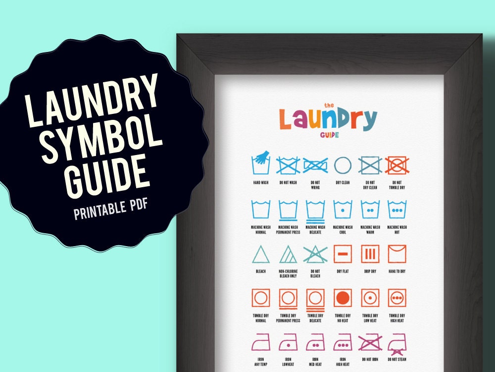 Laundry Symbol Chart printable poster