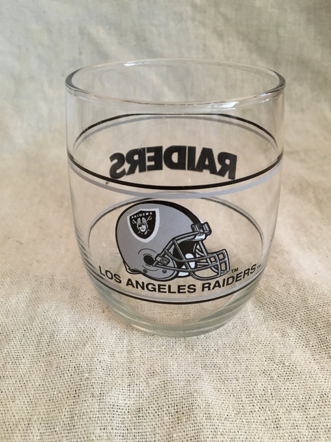 Vintage NFL Small Whiskey Glasses Los Angeles Raiders by Escuba