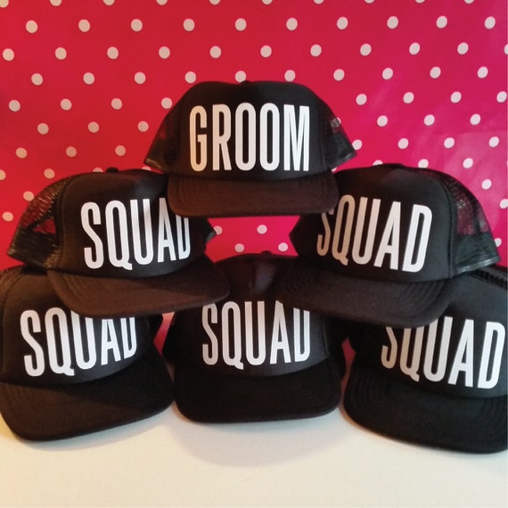 Set Of 15 Bachelor Party Hats. 14 Squad Hats. 1 Groom Hat.