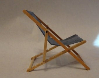 Lounge chair, outdoor 1 inch scale wooden dollhouse furniture